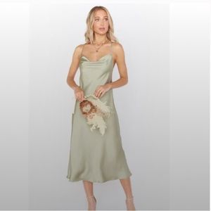 Show Me Your MuMu Verona Cowl Dress Midi Length Dress.